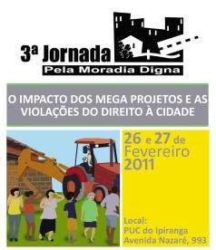 3ª Jornada Pela Moradia Digna debaterá impactos de megaprojetos e violações do direito à cidade