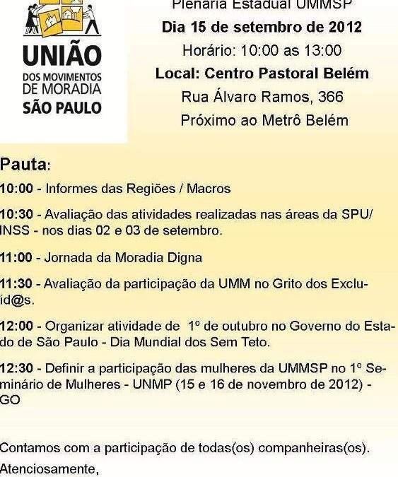 Plenária UMMSP – setembro